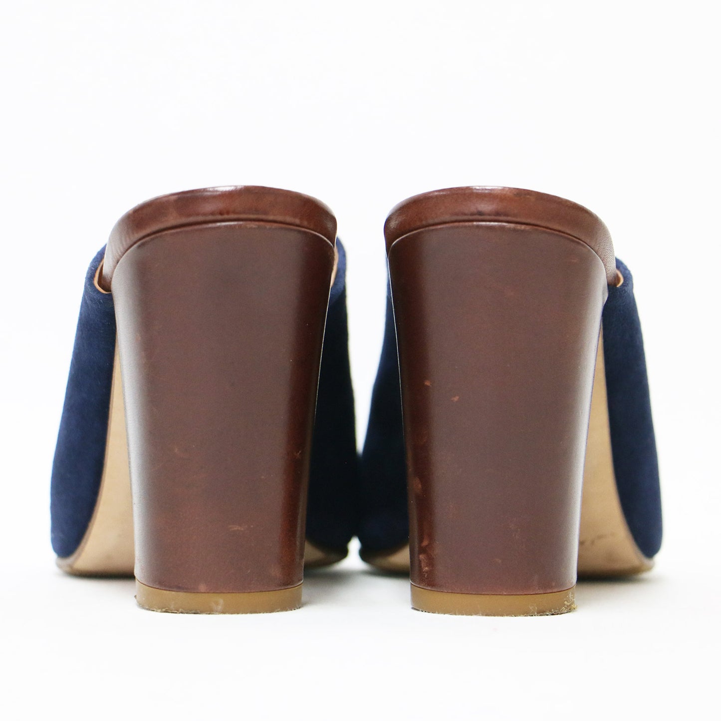 スエード チャンキーヒール サンダル / ミュール オープントゥ ハイヒール レザー