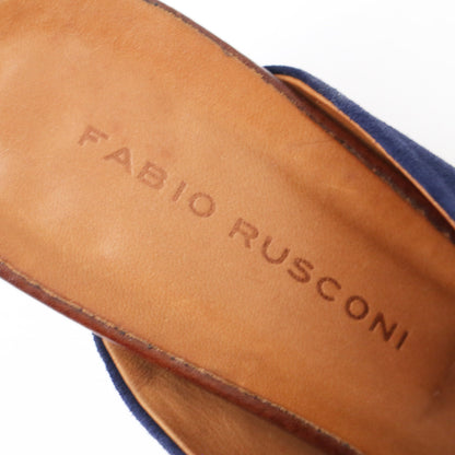 スエード チャンキーヒール サンダル / ミュール オープントゥ ハイヒール レザー