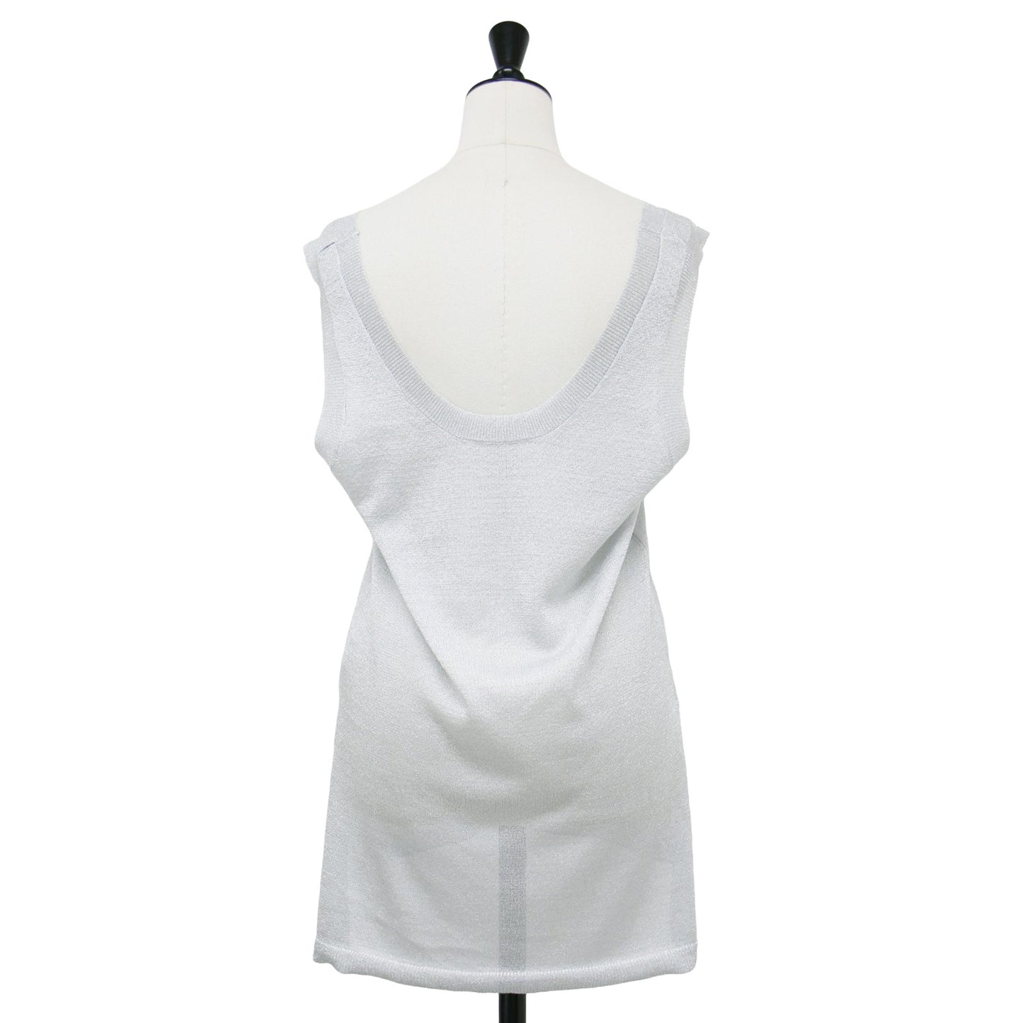 × IENA 別注 グリッター ニット タンクトップ / プルオーバー ノースリーブ Uネック ラメ糸