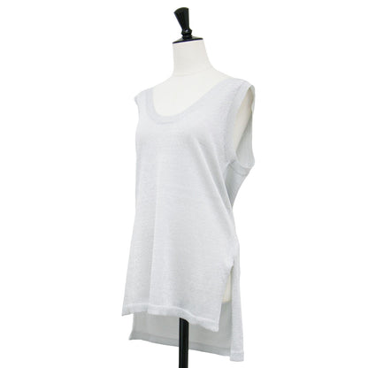 × IENA 別注 グリッター ニット タンクトップ / プルオーバー ノースリーブ Uネック ラメ糸