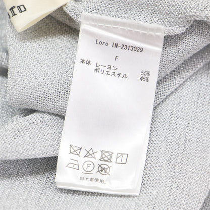 × IENA 別注 グリッター ニット タンクトップ / プルオーバー ノースリーブ Uネック ラメ糸