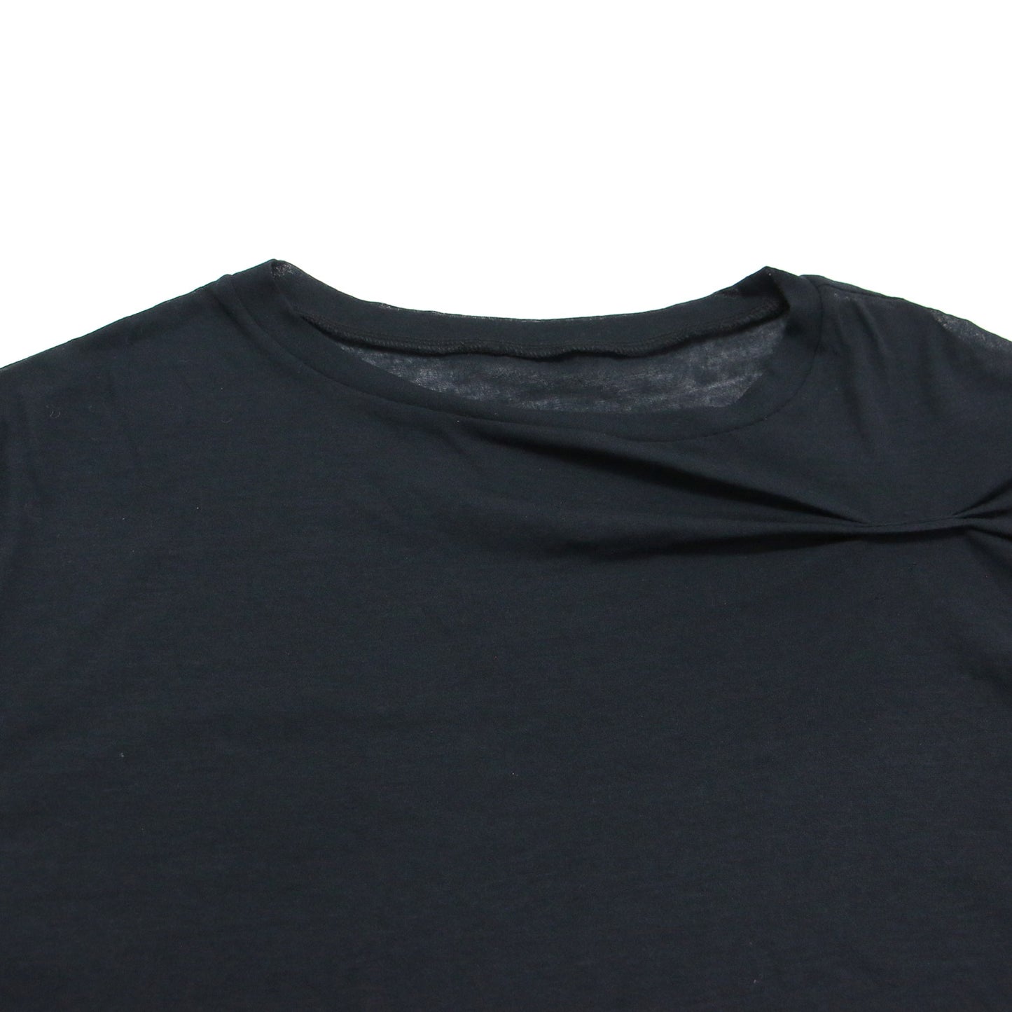 25春夏 ポリエステル コットン ハイゲージ タック クルーネック カットソー / Tシャツ 長袖 シアー