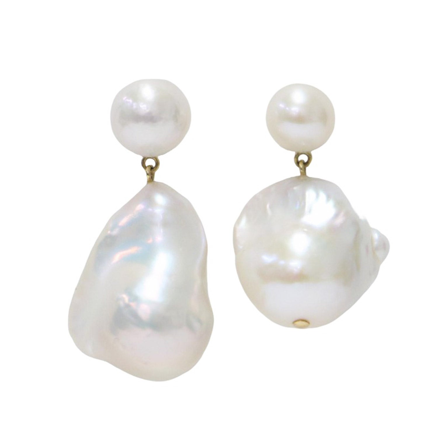 バロックパール ピアス / EMMA 両耳用 真珠 淡水パール K18YG
