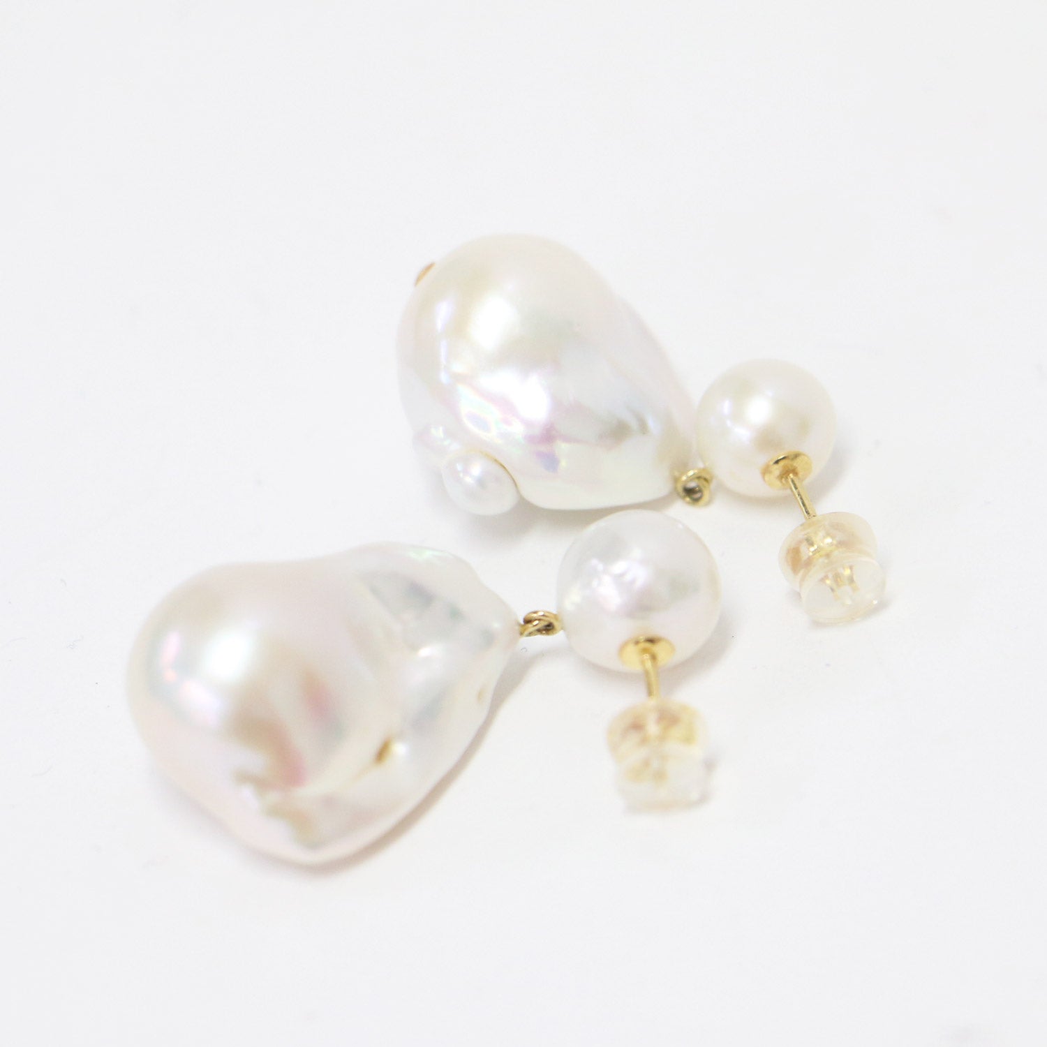 バロックパール ピアス EMMA 両耳用 真珠 淡水パール K18YG