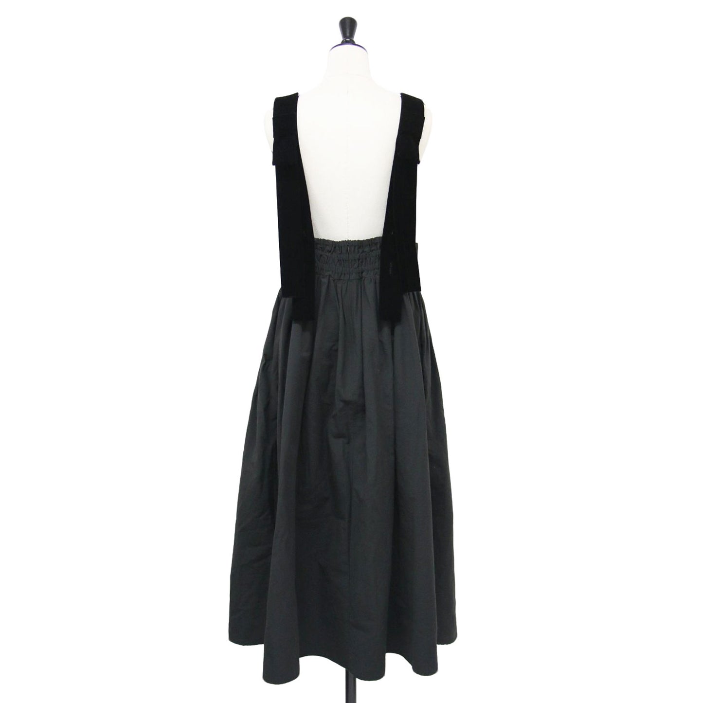 24秋冬 オードリー ベルベット リボン ジャンパースカート / Audrey velvet ribbon jumper skirt ロング ギャザー コットン