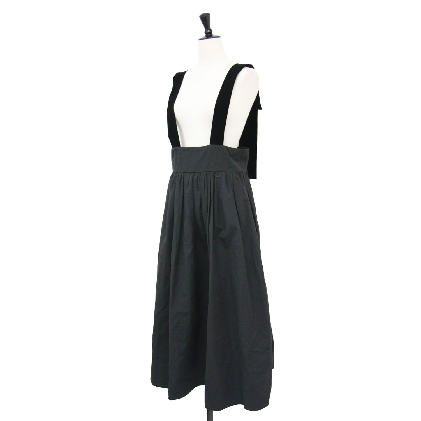 24秋冬 オードリー ベルベット リボン ジャンパースカート / Audrey velvet ribbon jumper skirt ロング ギャザー コットン