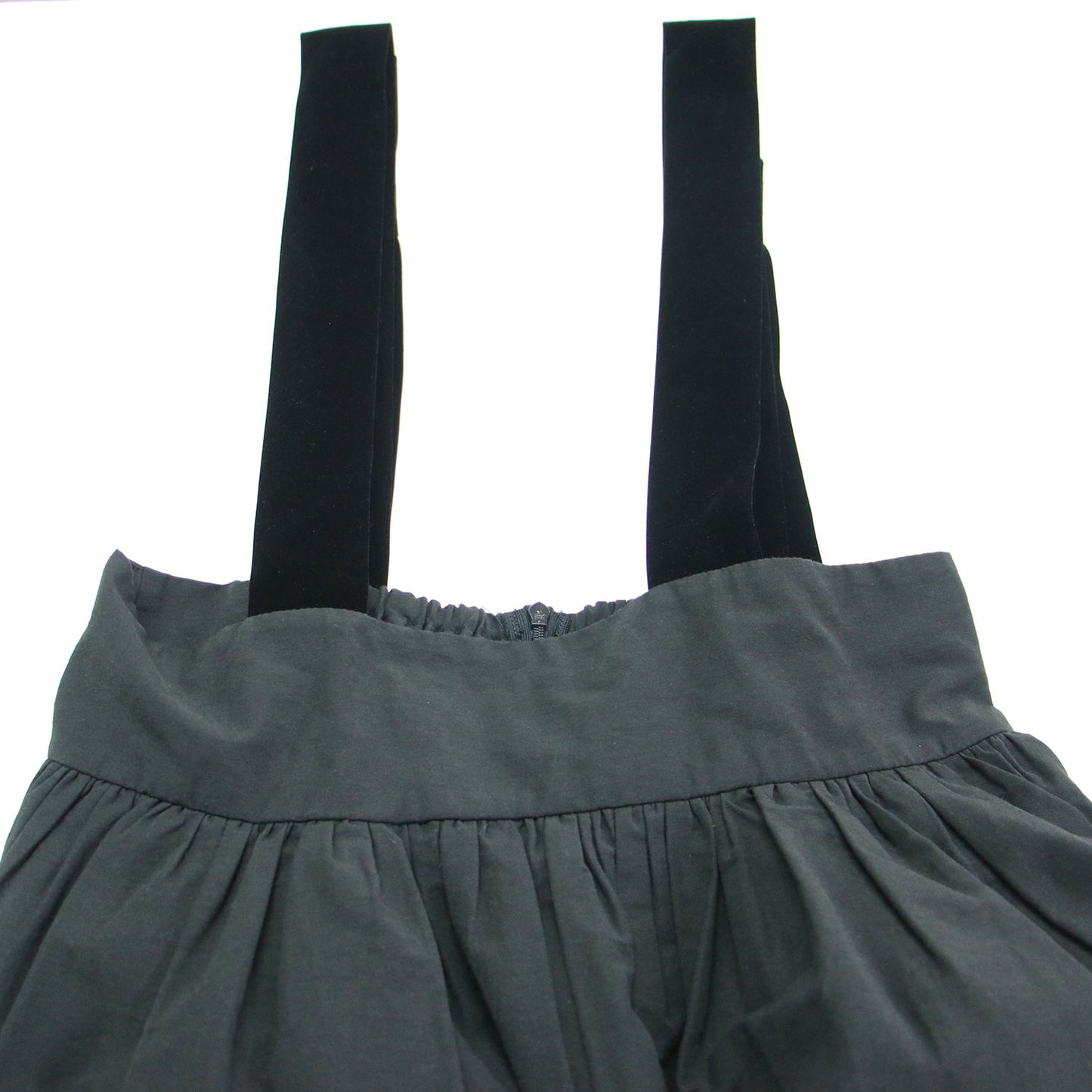 24秋冬 オードリー ベルベット リボン ジャンパースカート / Audrey velvet ribbon jumper skirt ロング ギャザー コットン