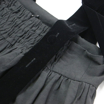 24秋冬 オードリー ベルベット リボン ジャンパースカート / Audrey velvet ribbon jumper skirt ロング ギャザー コットン