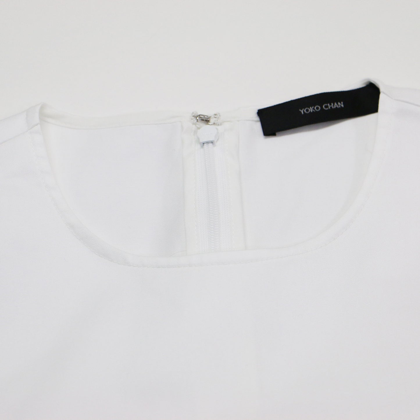 コットン 裾フリル 長袖 ブラウス / シャツ クルーネック ノーカラー