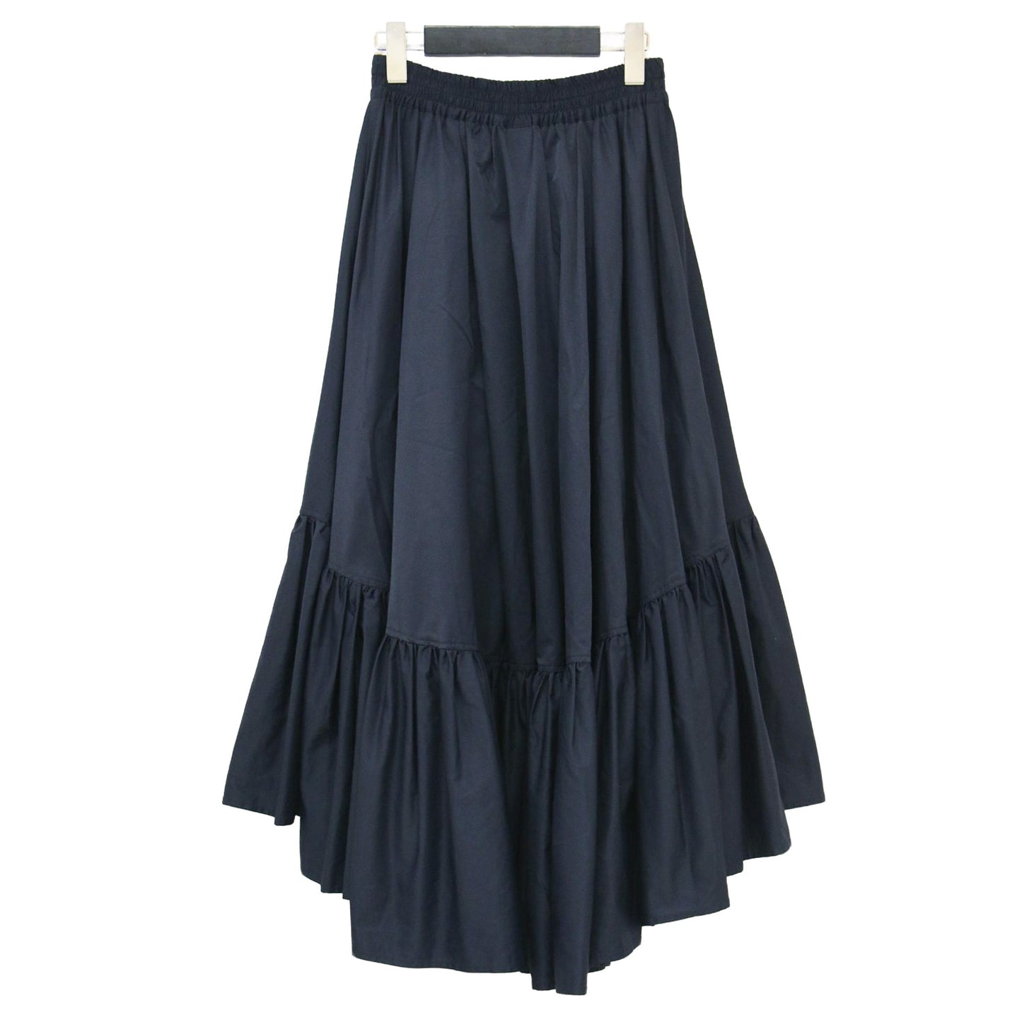 フィッシュテール ティアード スカート / ロング ギャザー ポリエステル コットン
