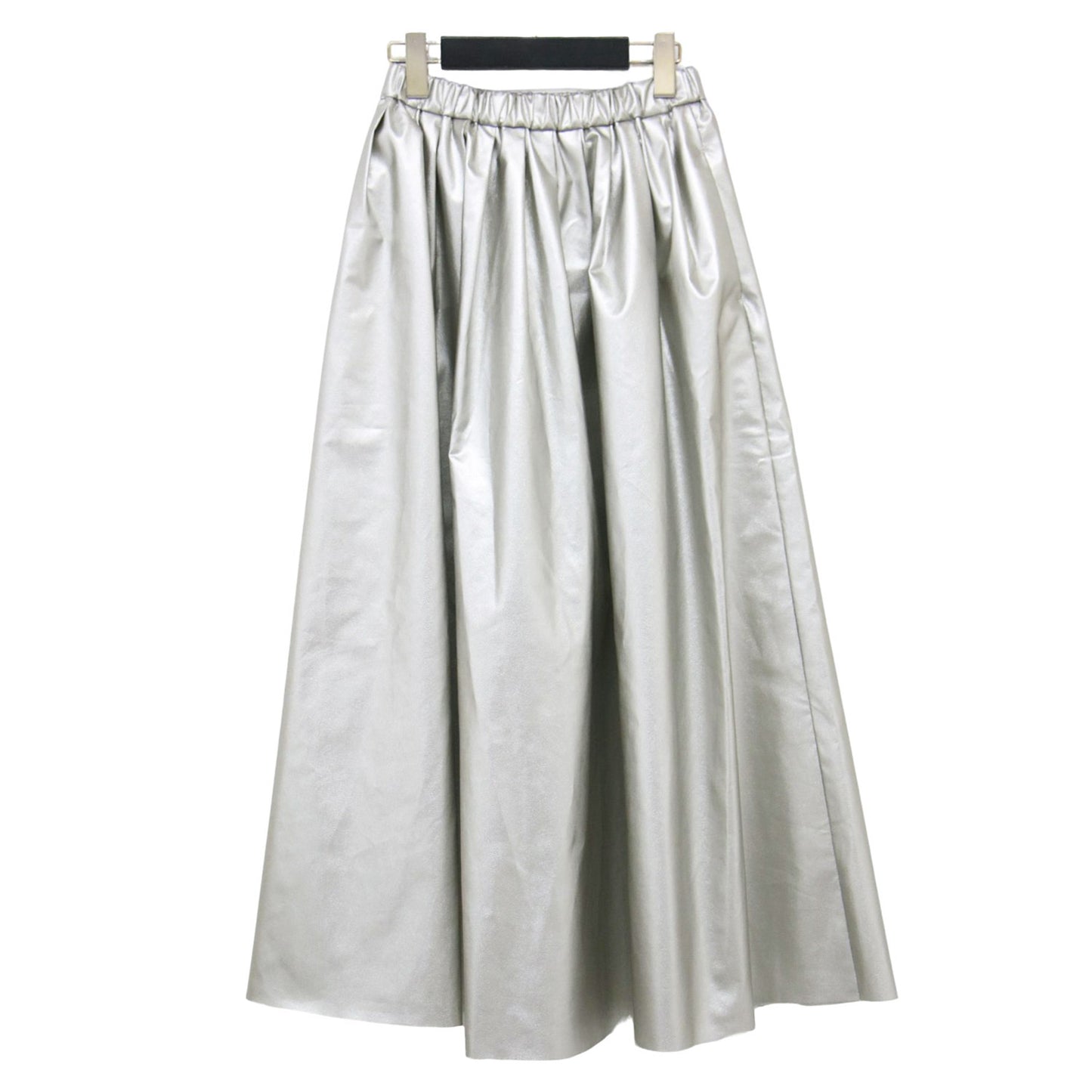 シャイニー ボリューム スカート / ロング丈 ギャザー フェイクレザー