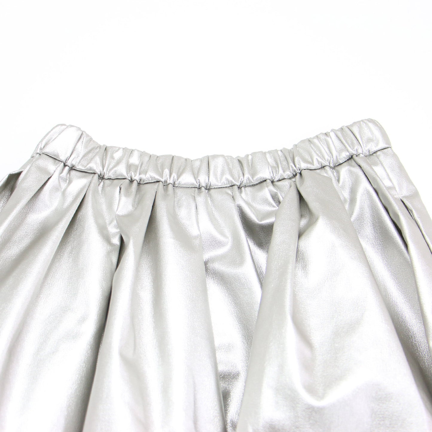 シャイニー ボリューム スカート / ロング丈 ギャザー フェイクレザー