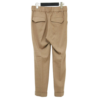 テーパード プルオン パンツ / スラックス タック センタープレス ウエストゴム ウール