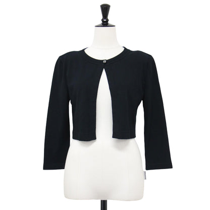 ショート ニット カーディガン / ボレロ 七分袖 クルーネック ハイゲージ