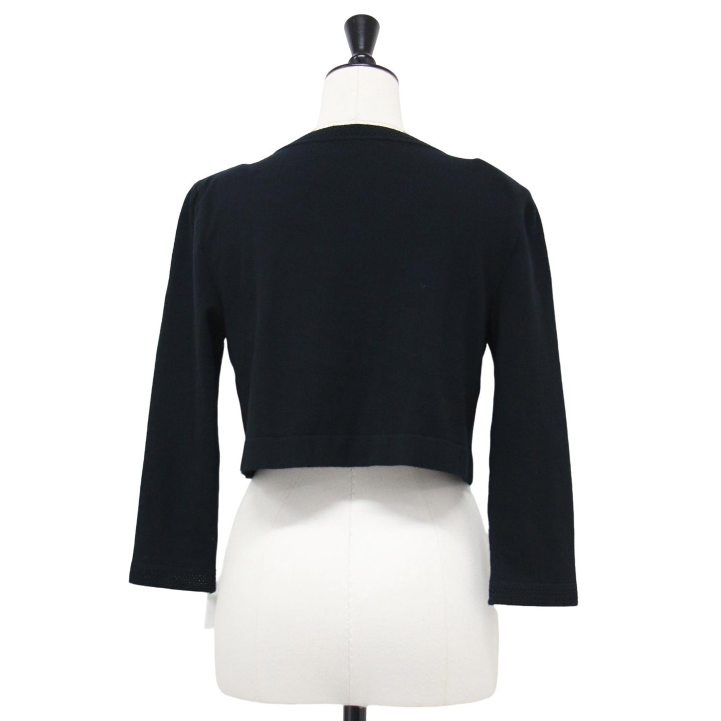 ショート ニット カーディガン / ボレロ 七分袖 クルーネック ハイゲージ