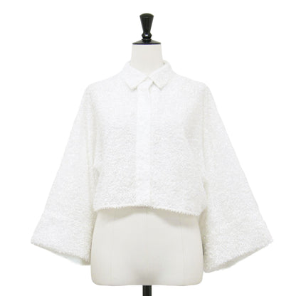 25春夏 ツッキリ ブラウス / Paul シャツ クロップド丈 七分袖 ワイドスリーブ シャギー