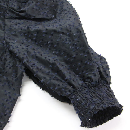 25春夏 カットジャガード パフスリーブ ブラウス / 5分袖 クルーネック シアー