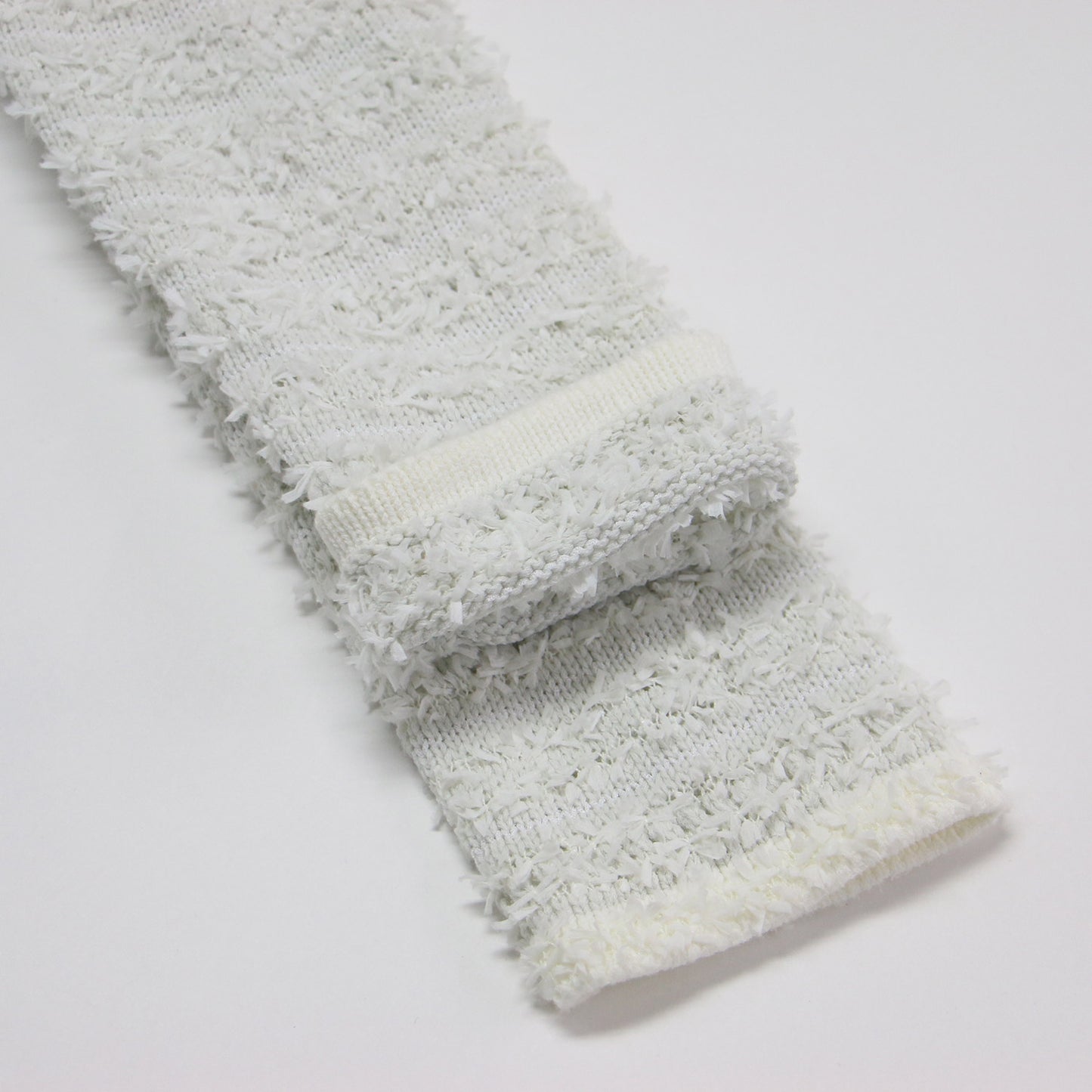 ツイード ニット カーディガン / ジャケット ショート丈 クルーネック 長袖 コットン