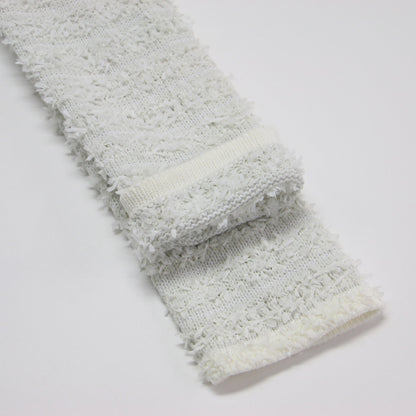 ツイード ニット カーディガン / ジャケット ショート丈 クルーネック 長袖 コットン