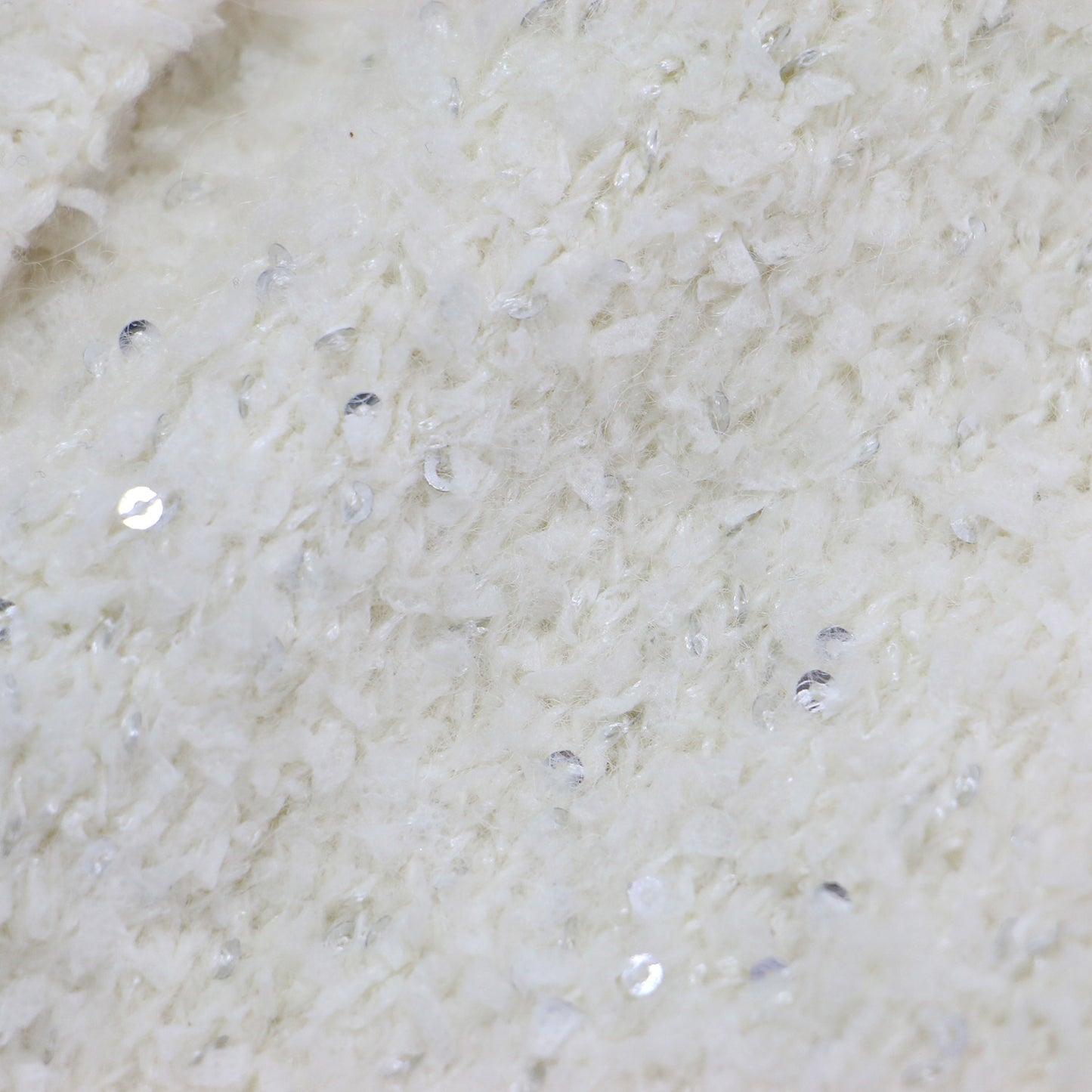 24秋冬 ツィード ニット ジャケット / カーディガン ショート丈 ノーカラー クルーネック 長袖 スパンコール ウール アルパカ