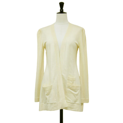 ウール Vネック カーディガン / ニット ミドル丈 長袖 ハイゲージ