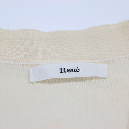 ウール Vネック カーディガン / ニット ミドル丈 長袖 ハイゲージ