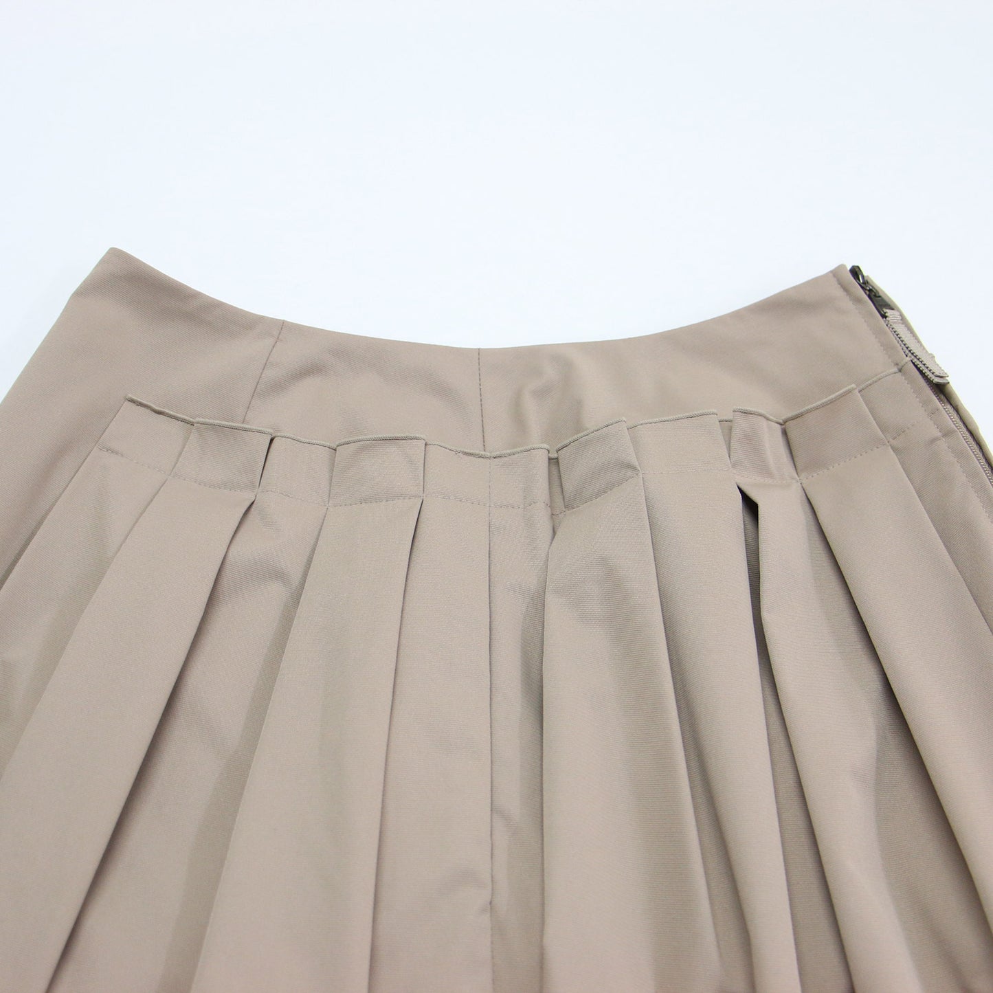 タック ミディ スカート / 膝丈 Aライン グログラン