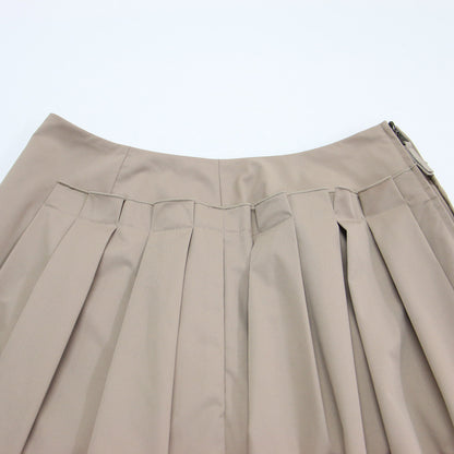 タック ミディ スカート / 膝丈 Aライン グログラン