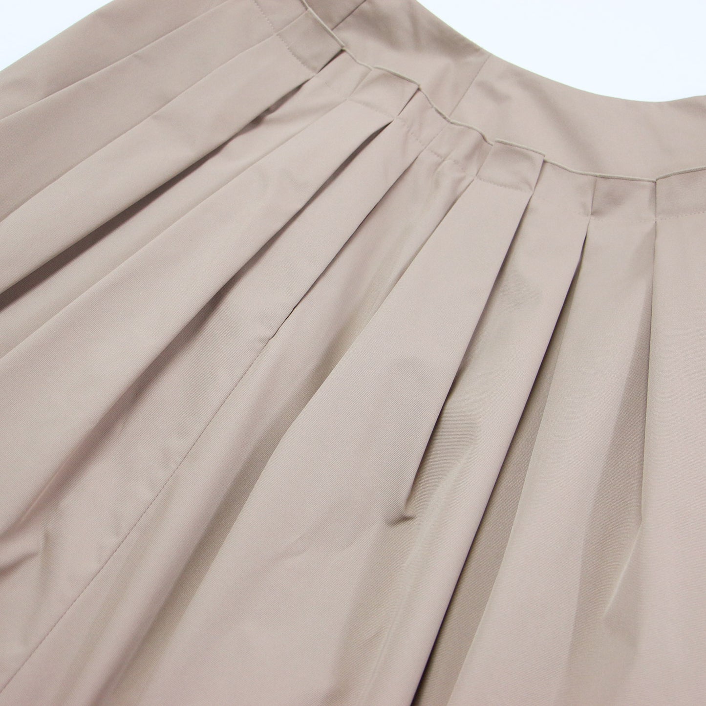 タック ミディ スカート / 膝丈 Aライン グログラン