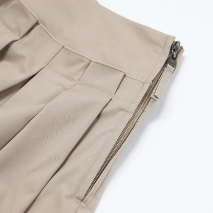 タック ミディ スカート / 膝丈 Aライン グログラン