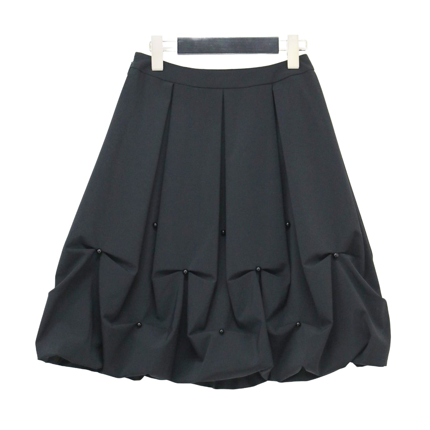 ビーズ付き バルーン スカート / ミディ丈 タック Ａライン