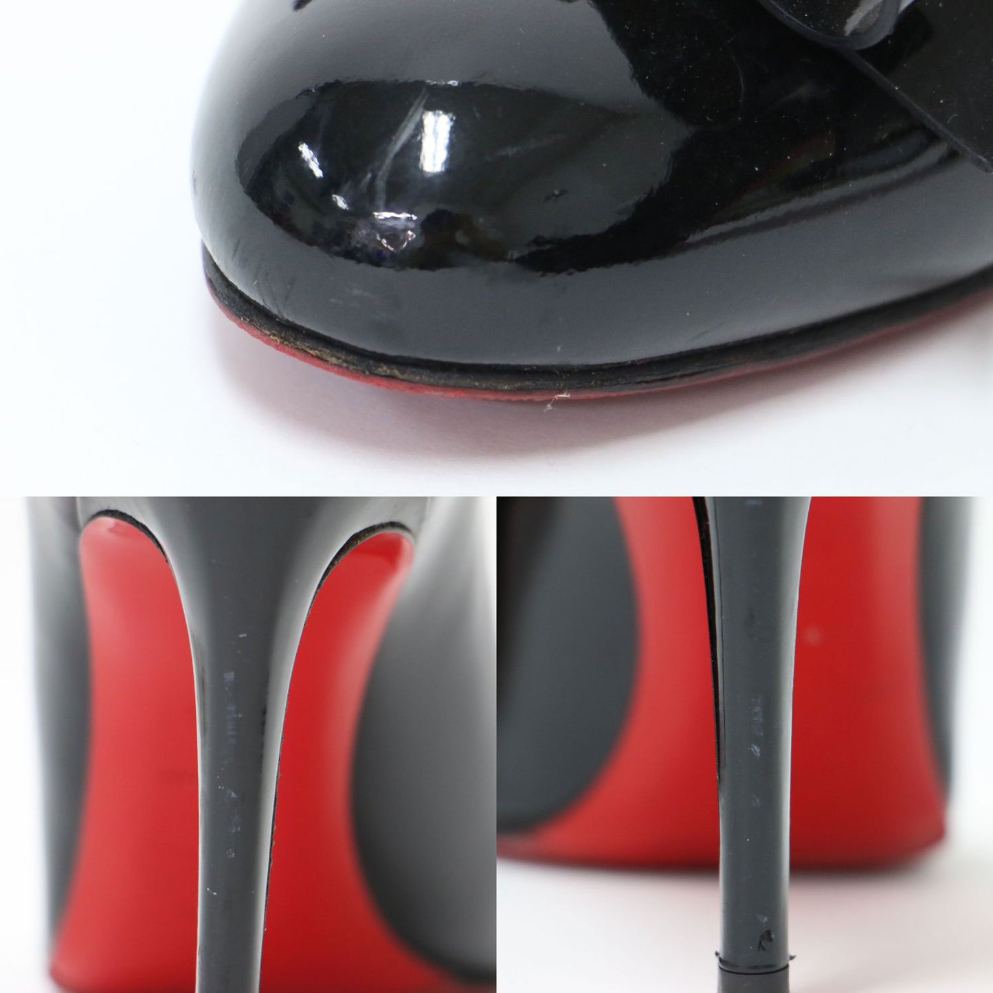 パテント レザー リボン パンプス / ハイヒール ラウンドトゥ エナメル