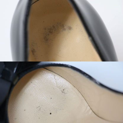 パテント レザー リボン パンプス / ハイヒール ラウンドトゥ エナメル