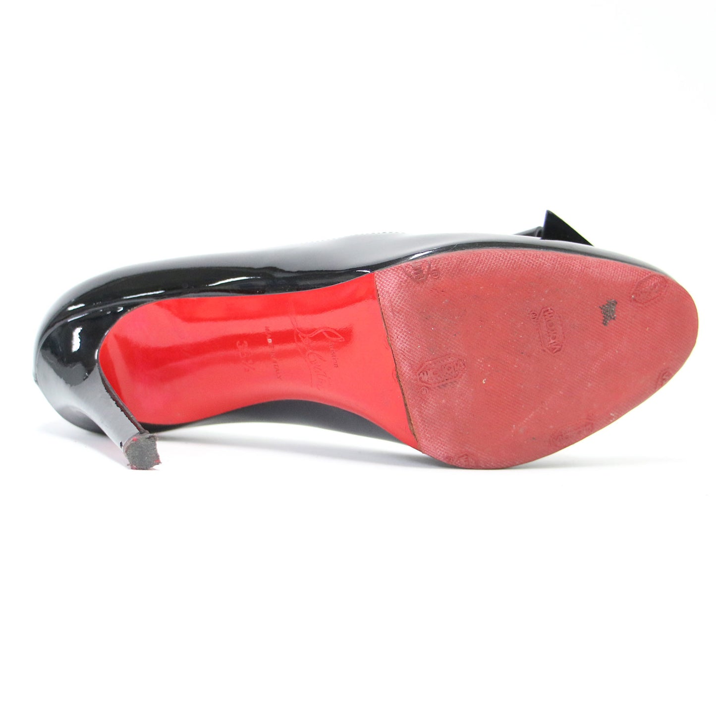 パテント レザー リボン パンプス / ハイヒール ラウンドトゥ エナメル