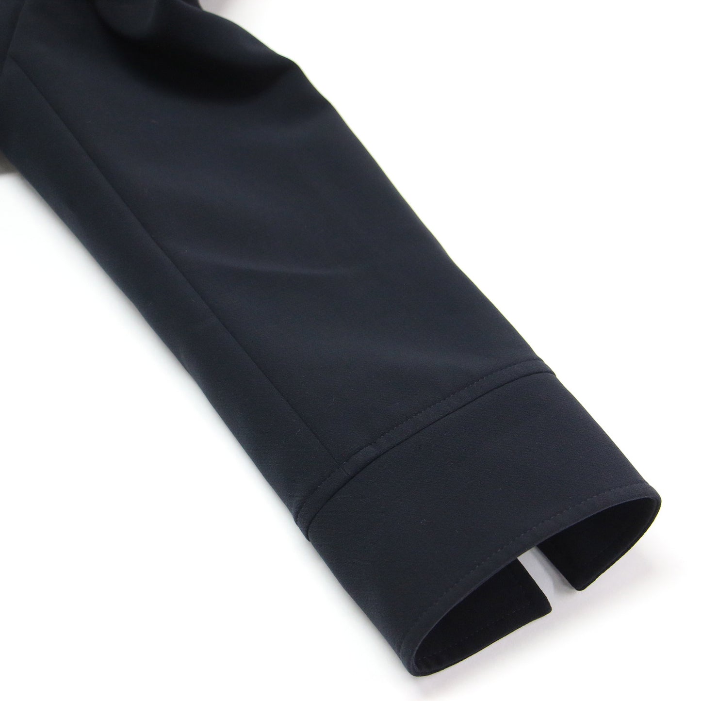 襟付き 七分袖 ミディ ワンピース / 膝丈 ローカラー タック