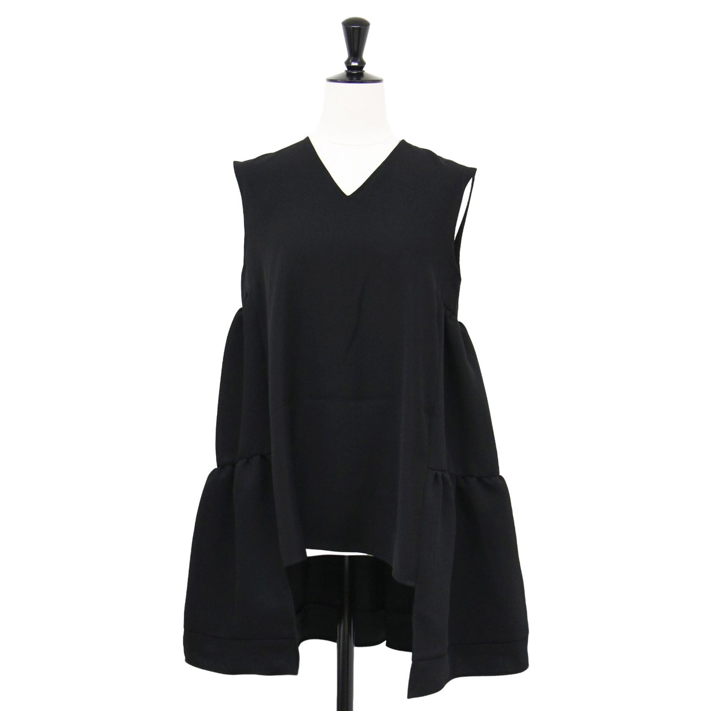 Ｖネック バックティアード ブラウス / チュニック ノースリーブ Aライン