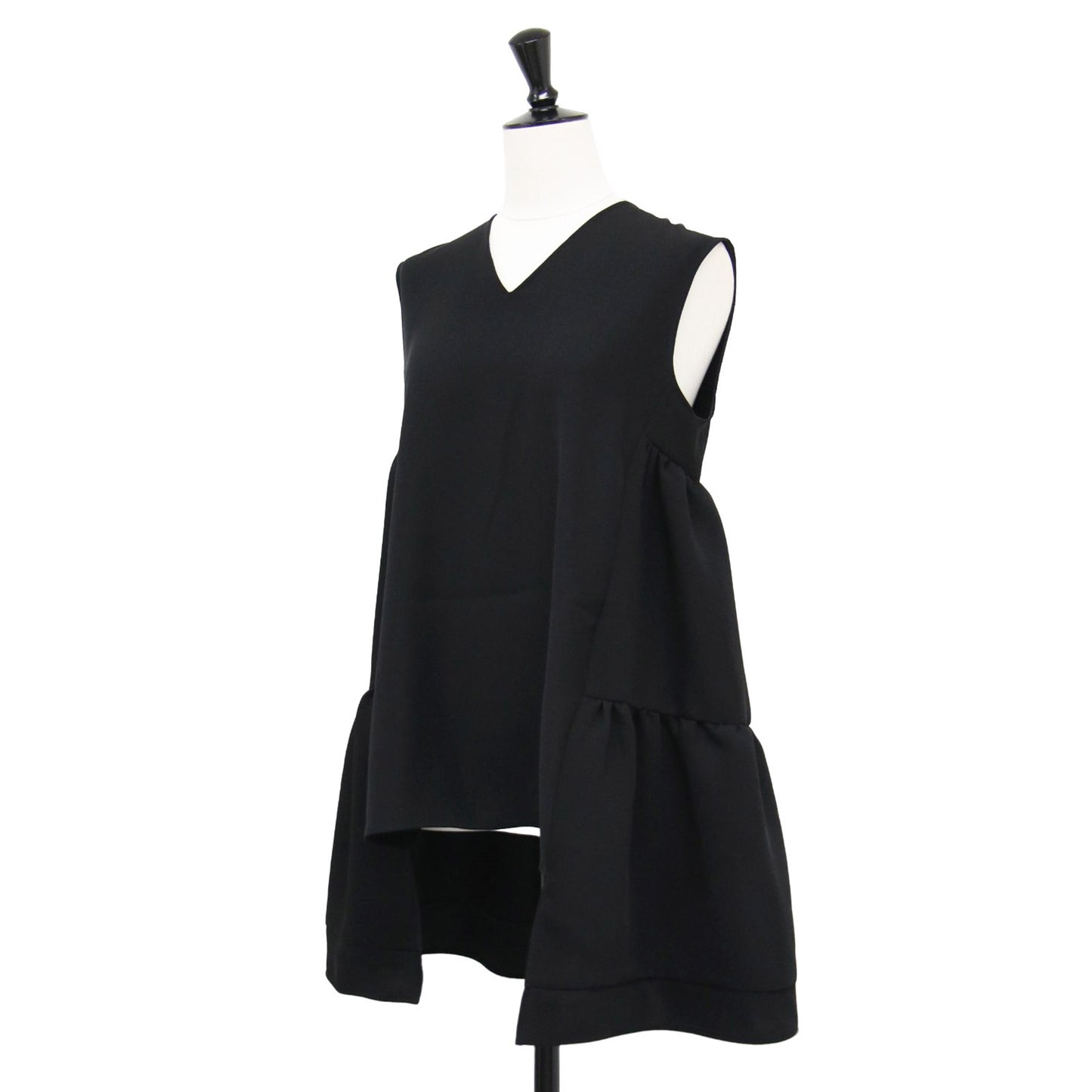 Ｖネック バックティアード ブラウス / チュニック ノースリーブ Aライン