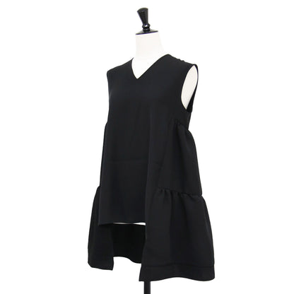 Ｖネック バックティアード ブラウス / チュニック ノースリーブ Aライン