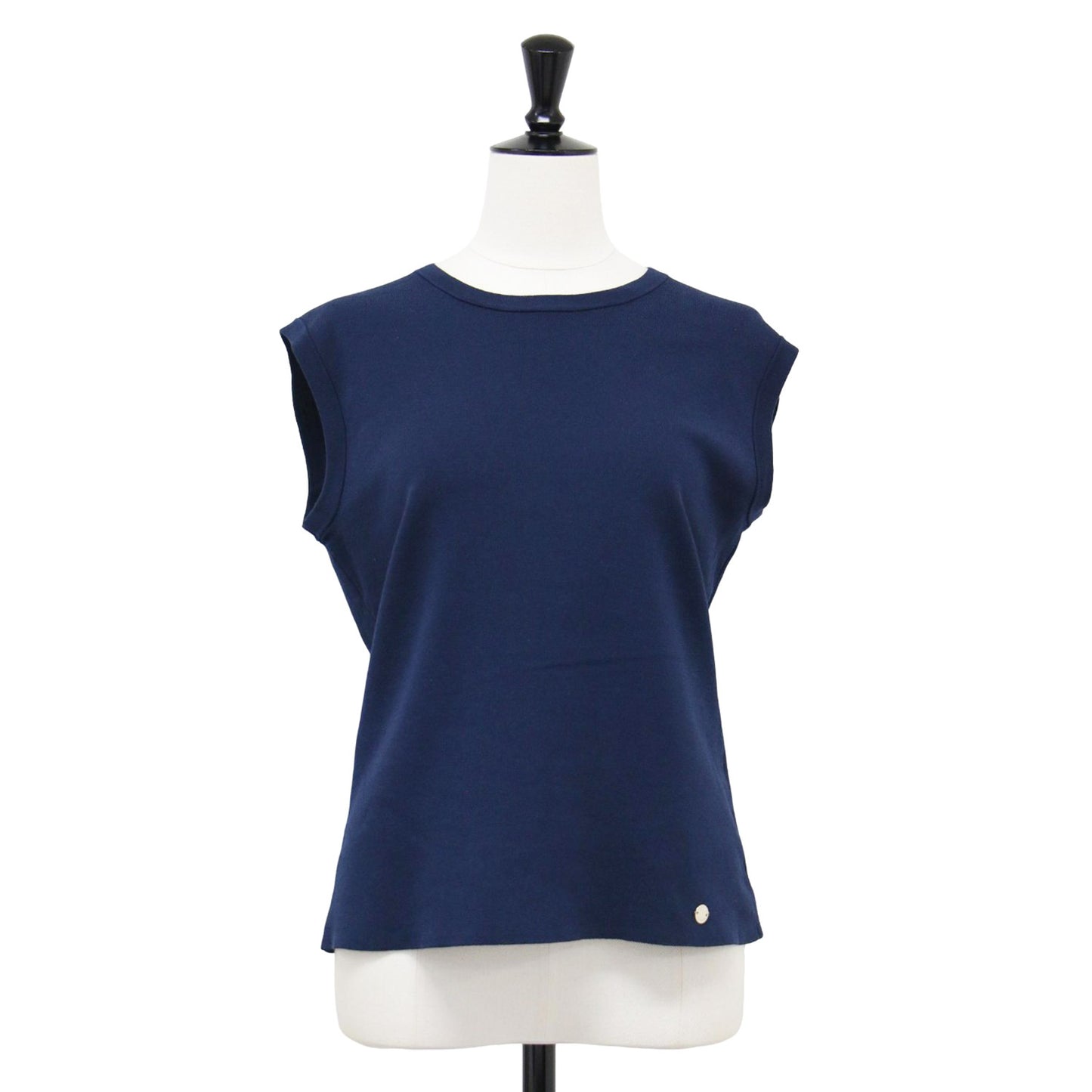 24春夏 ソフト コットン ナイロン プルオーバー / ニット ノースリーブ クルーネック コットン