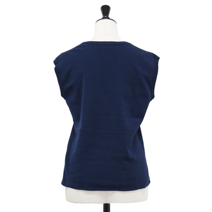 24春夏 ソフト コットン ナイロン プルオーバー / ニット ノースリーブ クルーネック コットン