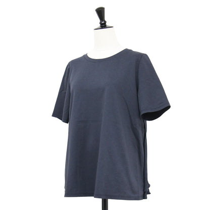 24秋冬 コンパクト コットン ポンチ プルオーバー / Tシャツ カットソー 半袖 クルーネック バックフレア