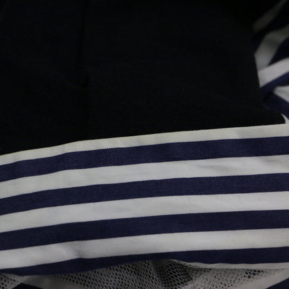 23春夏 ストライプ コンビ 半袖 Tシャツ / Cotton Poplin T-Shirt 23-06557 プルオーバー クルーネック 切替 コットン