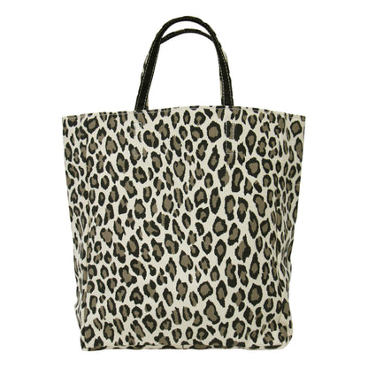 ペーパー レオパード プリント トートバッグ / PAPER LEO ハンドバッグ ヒョウ柄 キャンバス コットン