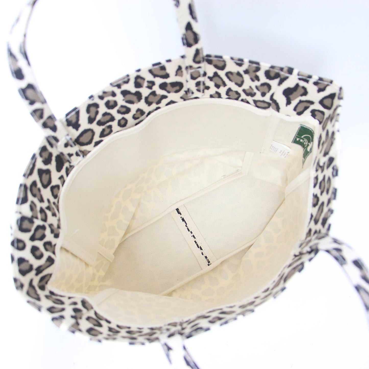 ペーパー レオパード プリント トートバッグ / PAPER LEO ハンドバッグ ヒョウ柄 キャンバス コットン