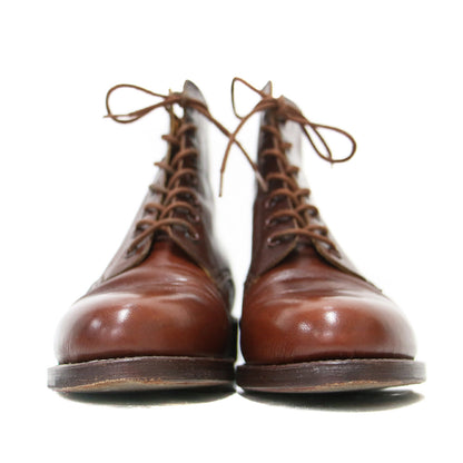 レザー レースアップ ショートブーツ / フラット ラウンドトゥ ヴィンテージ