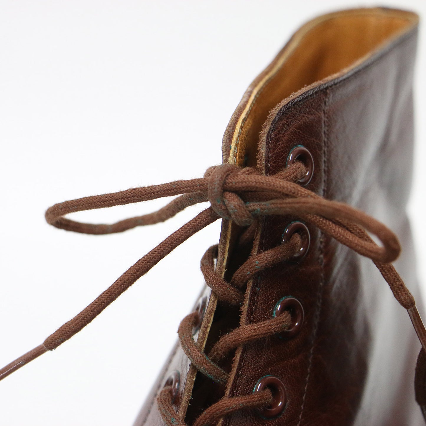 レザー レースアップ ショートブーツ / フラット ラウンドトゥ ヴィンテージ