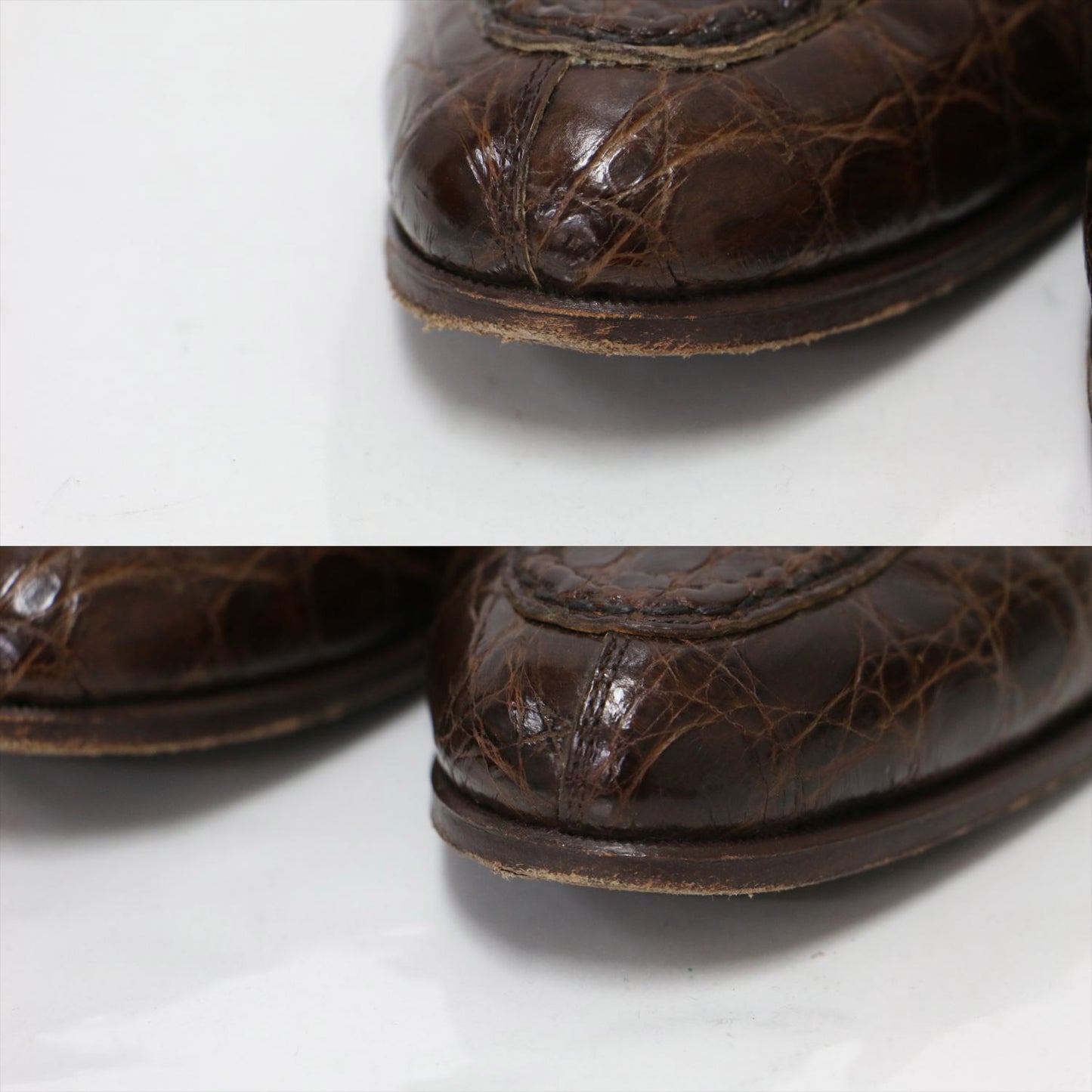 型押し レザー ローファー / シューズ スリッポン フラット ベルト 金具 ヴィンテージ