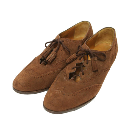 スエード レースアップ ウィングチップ シューズ / フラット タッセル レザー ヴィンテージ