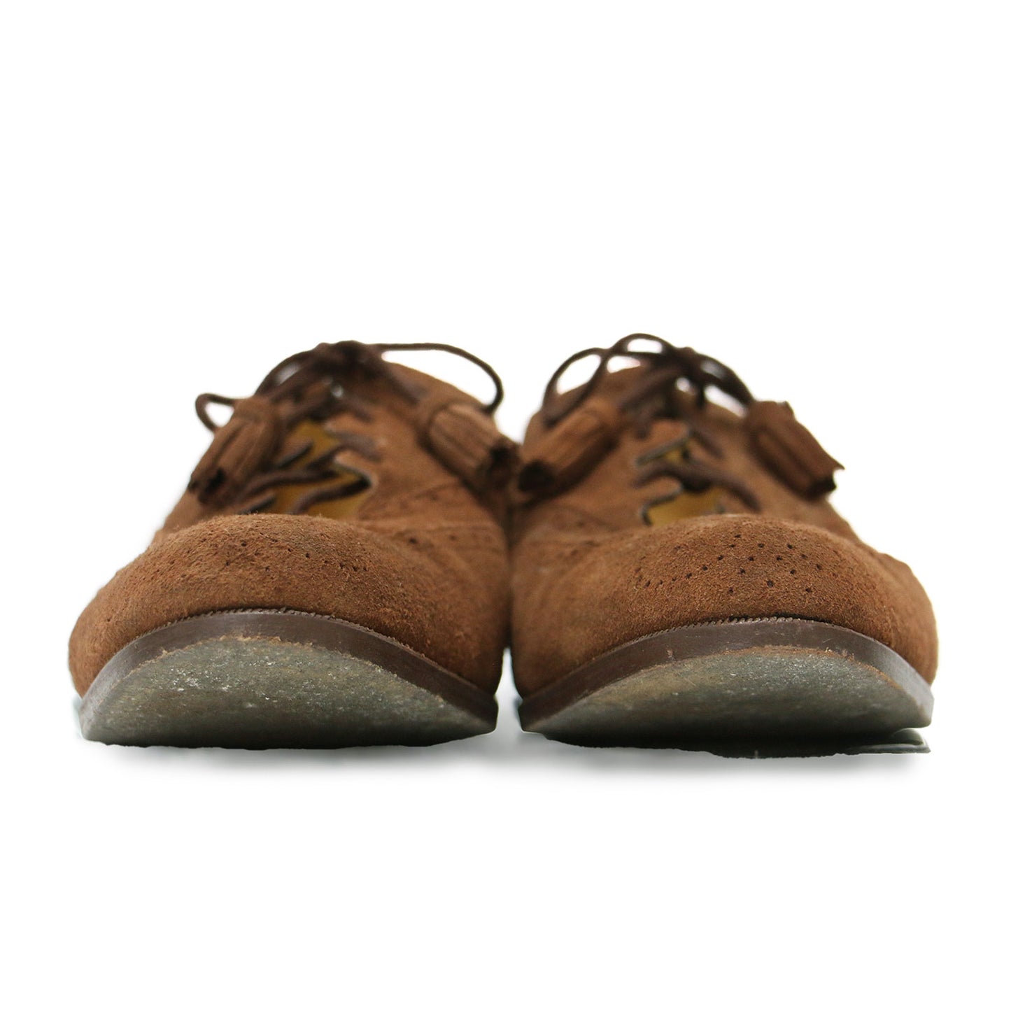 スエード レースアップ ウィングチップ シューズ / フラット タッセル レザー ヴィンテージ