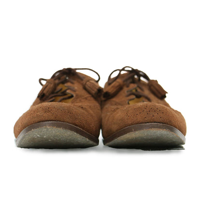 スエード レースアップ ウィングチップ シューズ / フラット タッセル レザー ヴィンテージ